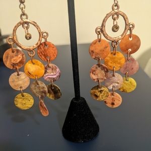 Earrings- Dangling Pearlescent Seashells